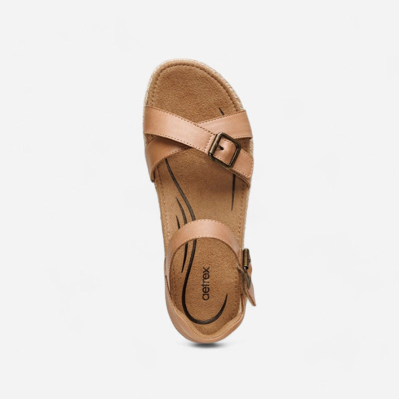 Aetrex Paula Cork Platform Quarter Strap