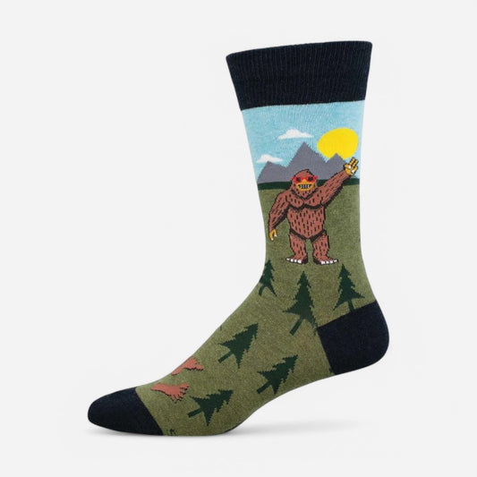 Socksmith Men's Peace Out Bigfoot