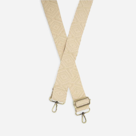 Joy Susan 2" Off White Simple Geo Woven Guitar Strap