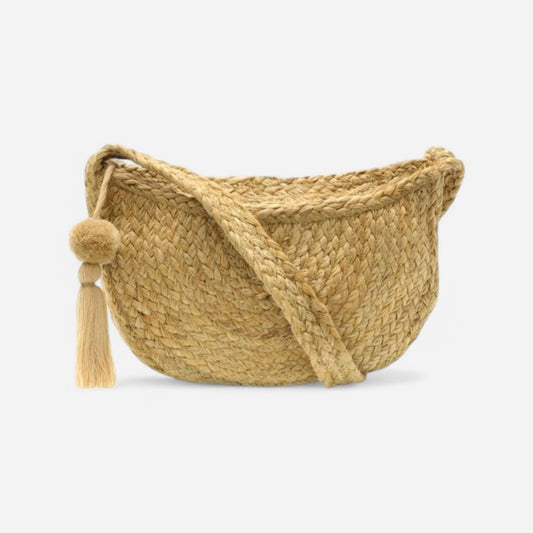 Joy Susan Orion Crescent Shoulder Jute Bag